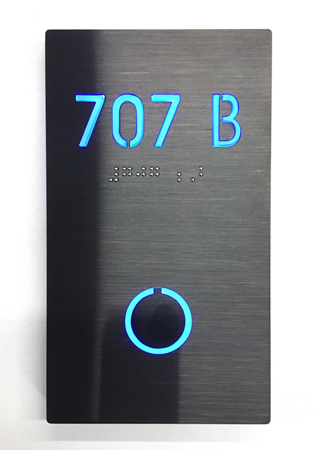 Room Number Panel Sign Black - Lighted by Luxello LED Signage